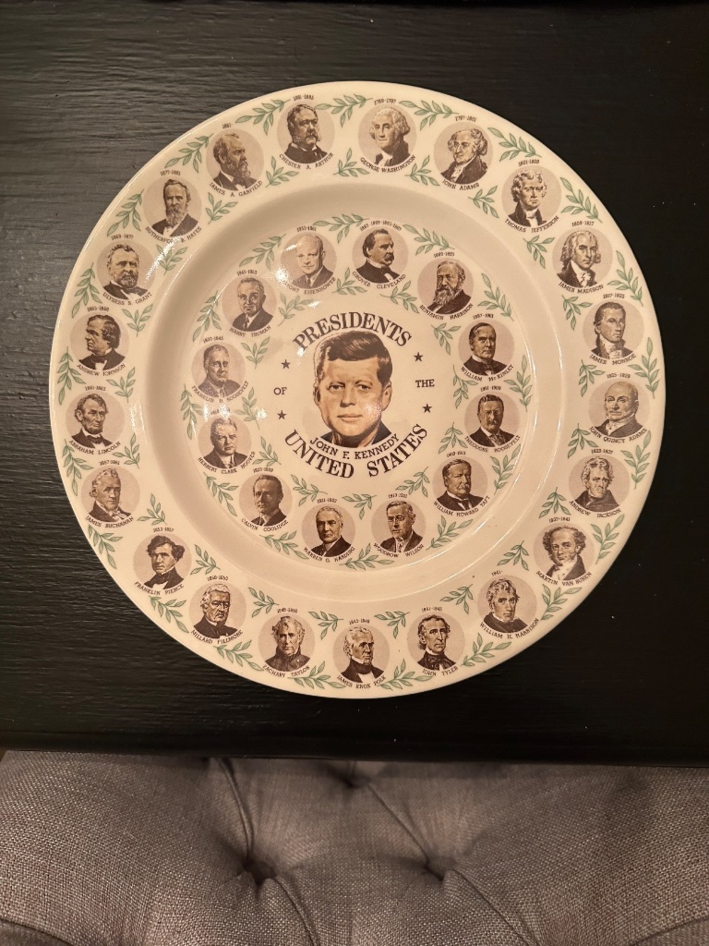 Vintage Sabin brand John F. Kennedy President commemorative plate